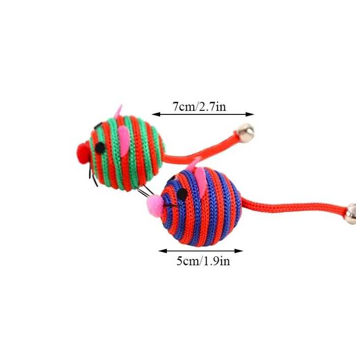 Pet Cat Durable Winding Round Mouse Toy with Bell