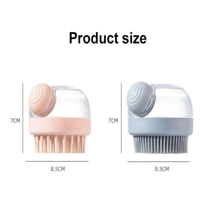 Pet Bath Brush with Soap and Shampoo Dispenser Leak-proof Silicone Brush for Cats & Dogs