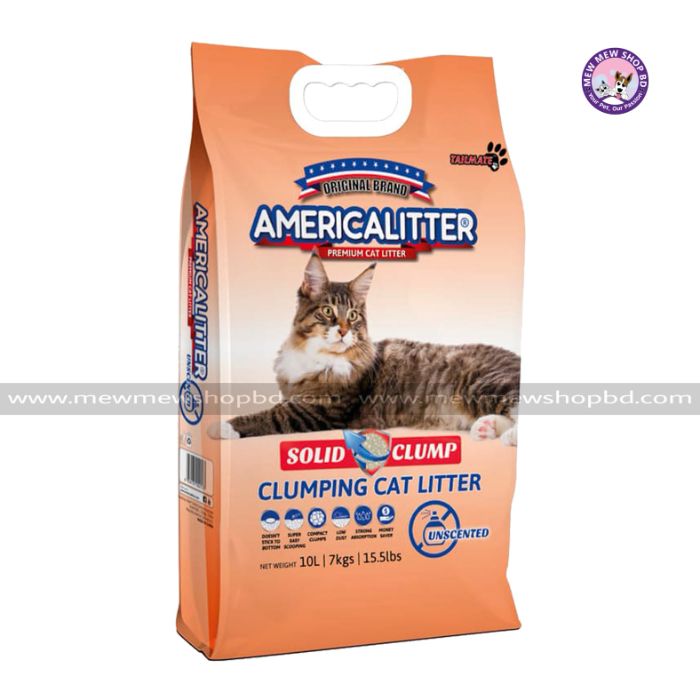 AmericaLitter Unscented Clumping Cat Litter 10L