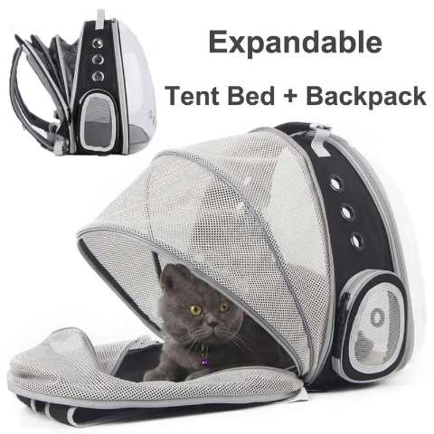 Expandable Pet Carrier Tent Backpack for Pet Cat & Bunny