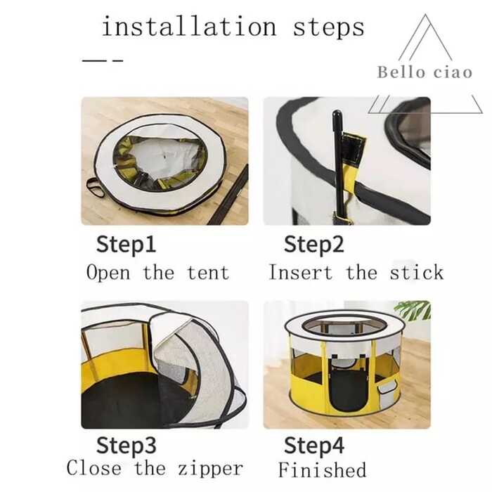 Round Shape Portable Pet Tent Folding Outdoor/Indoor Dog Cat House