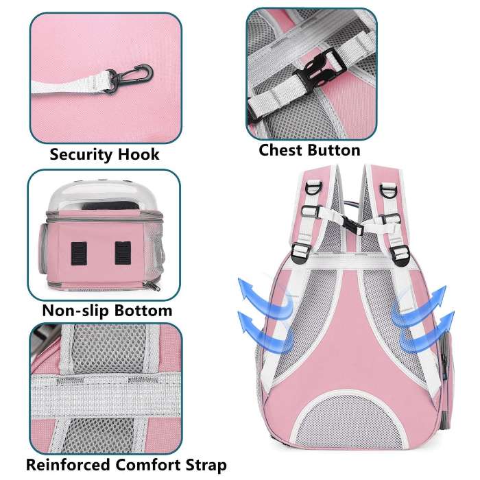 Dual Expandable Pet Carrier Tent Backpack for Pet Cat & Bunny