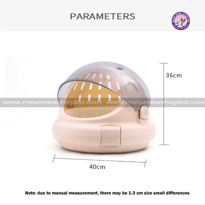 Portable Capsule Design Travel Pet Carrier Hand Bag & Litter box Combo (Inside Dhaka Only)