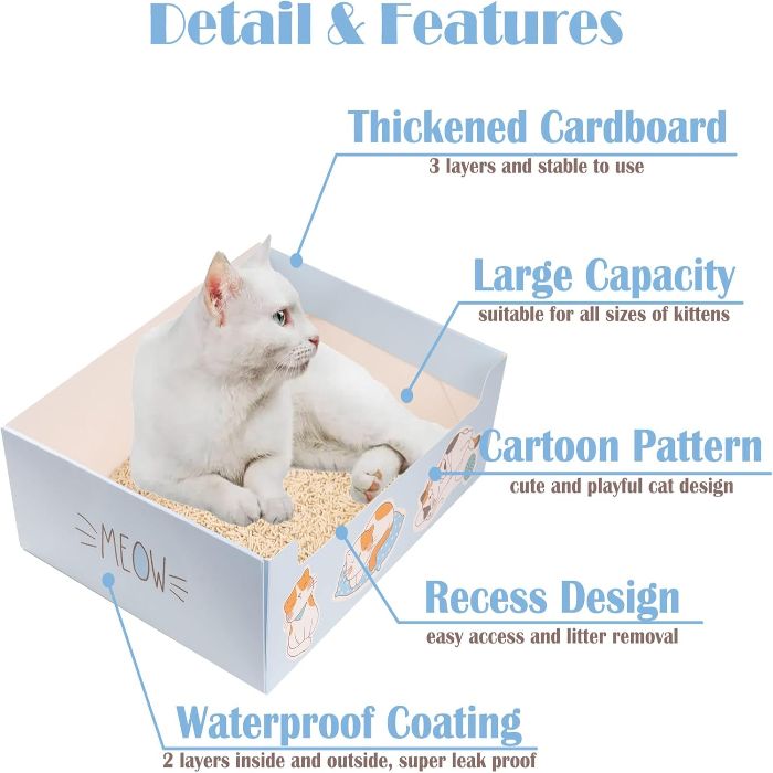 Disposable & Portable Cat Litter Box for Pet Cat Indoor & Outdoor Use