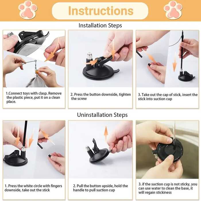 Cat Bird Toy Suction Cup Kitten Feather Teaser Toy Stick Swing Interactive Cat Toys