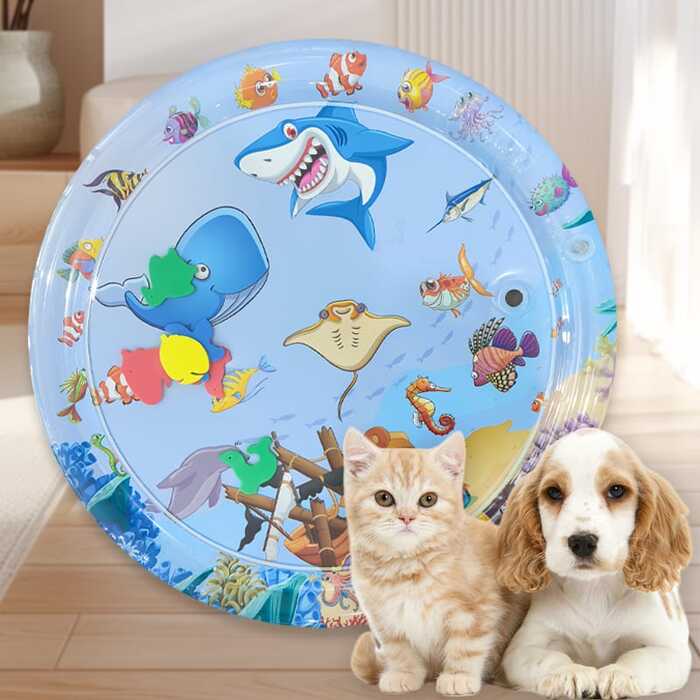 Summer Cooling Pet Water Bed Ice Pad Sleeping Round Mat For Puppy Dogs Cats Pet Kennel Cool Cold Water Sensory