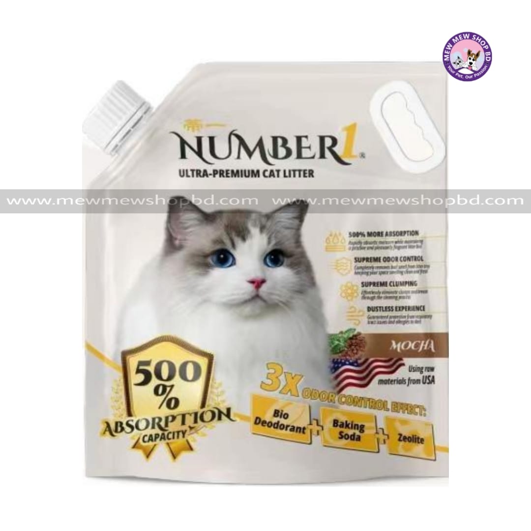 Number 1 Ultra-Premium 500% ABSORPTION Cat Litter with Mocha Scent 6 kg
