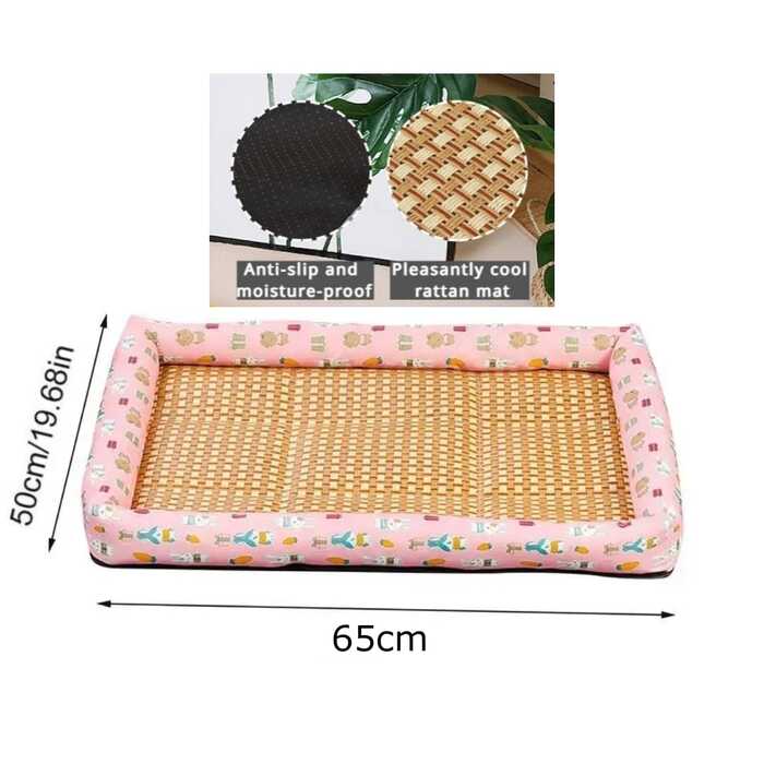 Comfortable Cooling Summer Cat Bed Lightweight Breathable Pet Rattan Mat Cat & Dog Bed