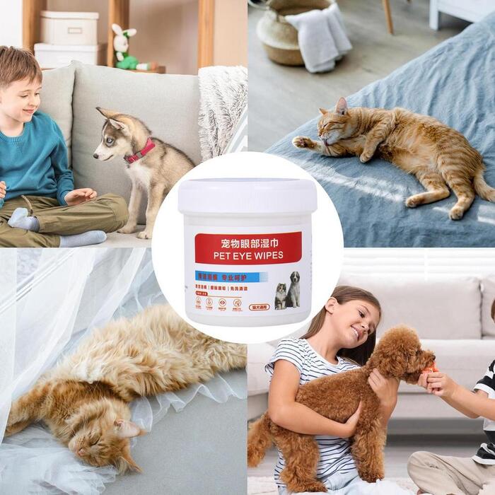 200pcs Box Eye Cleansing Wipes for Cats, Puppies & Dogs