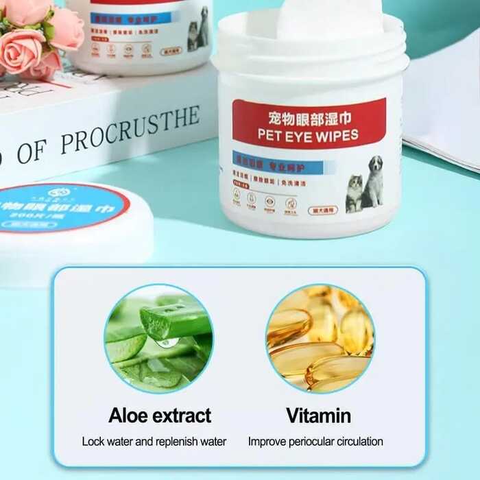 200pcs Box Eye Cleansing Wipes for Cats, Puppies & Dogs