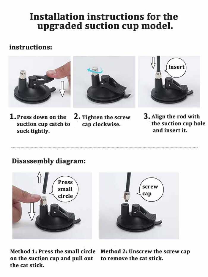 Red Cat Feather Toy Suction Cup Kitten Feather Teaser Toy Stick Swing Interactive Cat Toys