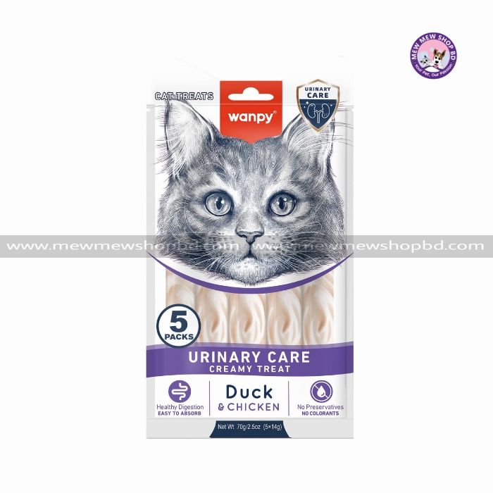 Wanpy Medicated Creamy Cat Treat Urinary Care Duck & Chicken 70gm
