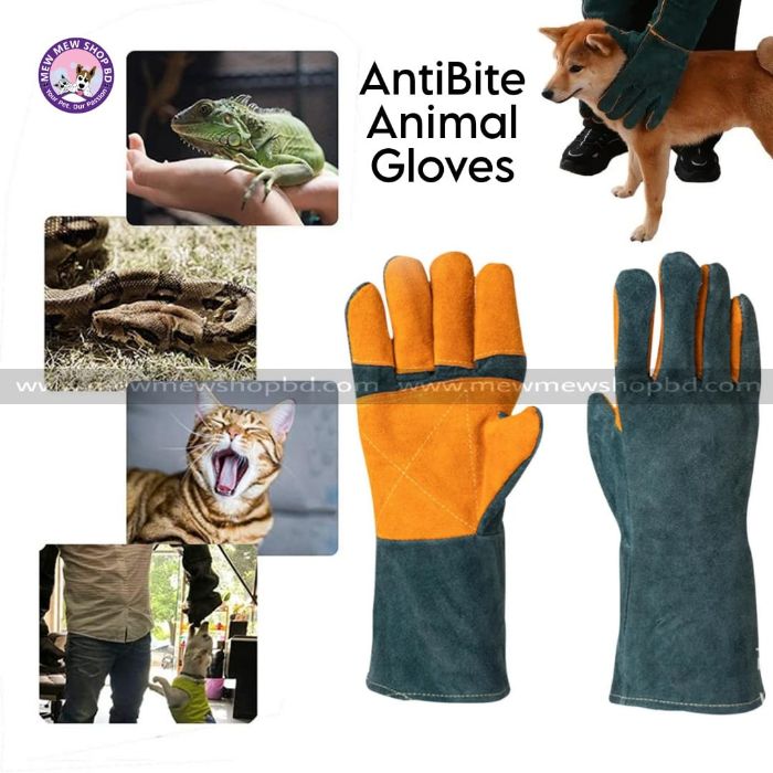 Pet Cat & Animal Handling AntiBite Dog Training ScratchProof Gloves (1 Pair)