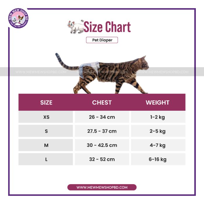 Pet diaper Underwear Sanitary pants for Cats and Dogs Medium (1 Piece)