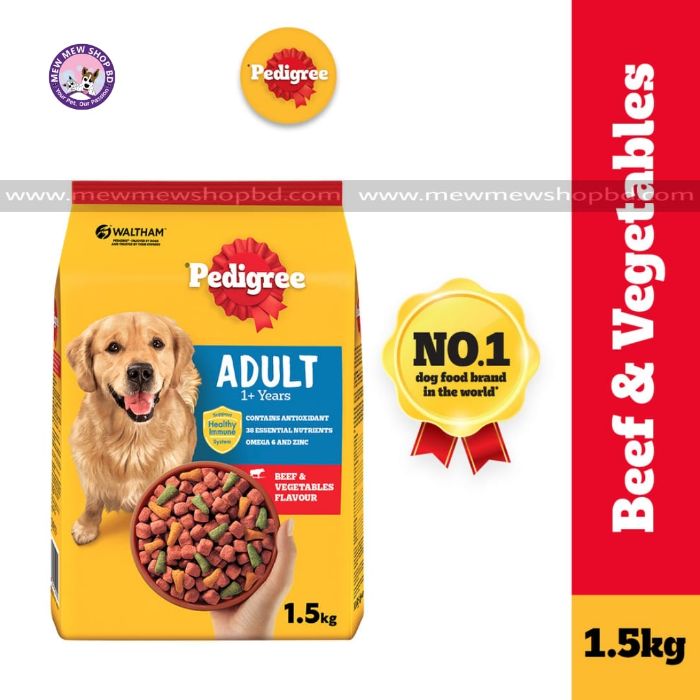 Pedigree Complete Adult Dry Dog Food Beef and Vegetables 1.5kg