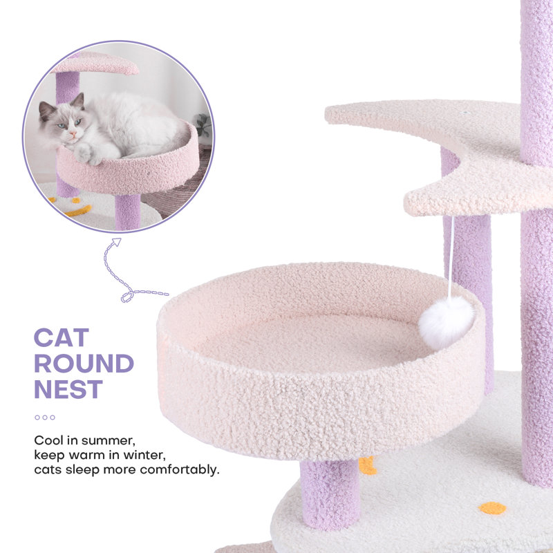Moon Shape Multifunctional Cat Climbing Tower Tree for Scratching