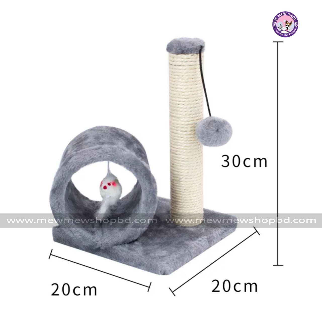Plush Ball Tower Cat Tree with Tunnel