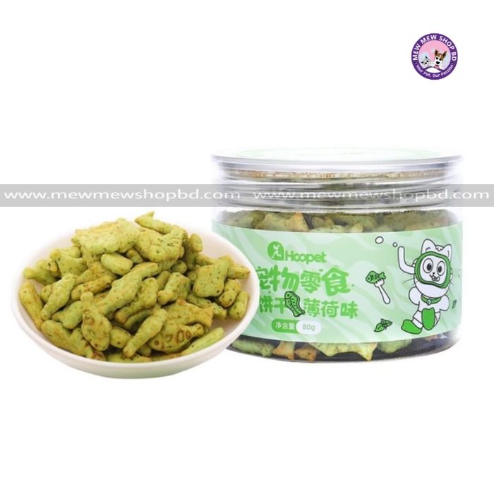 Hoopet Cat Biscuits WIth Catnip Edible Snacks for Teeth, Nutrition & Fattening For Cats 80g