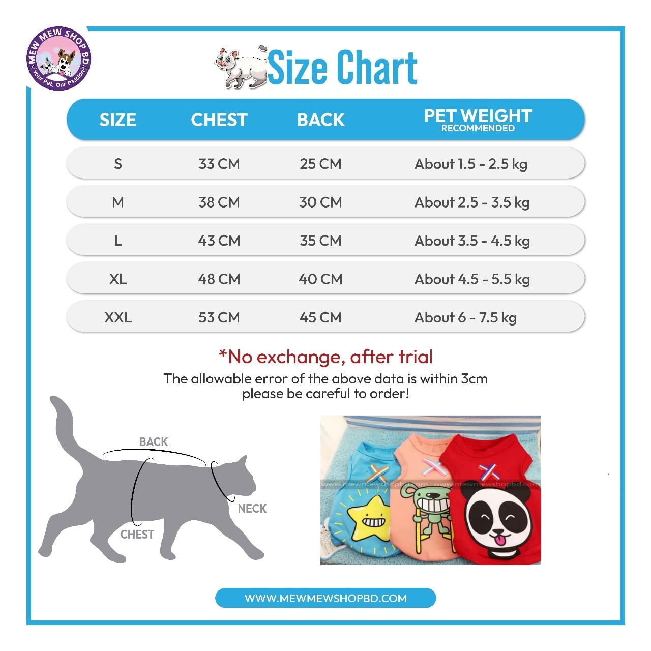 Cartoon Printed Cotton Fabric Sleeveless Dress / Tshirt for Pet Cat  ( No Exchange)