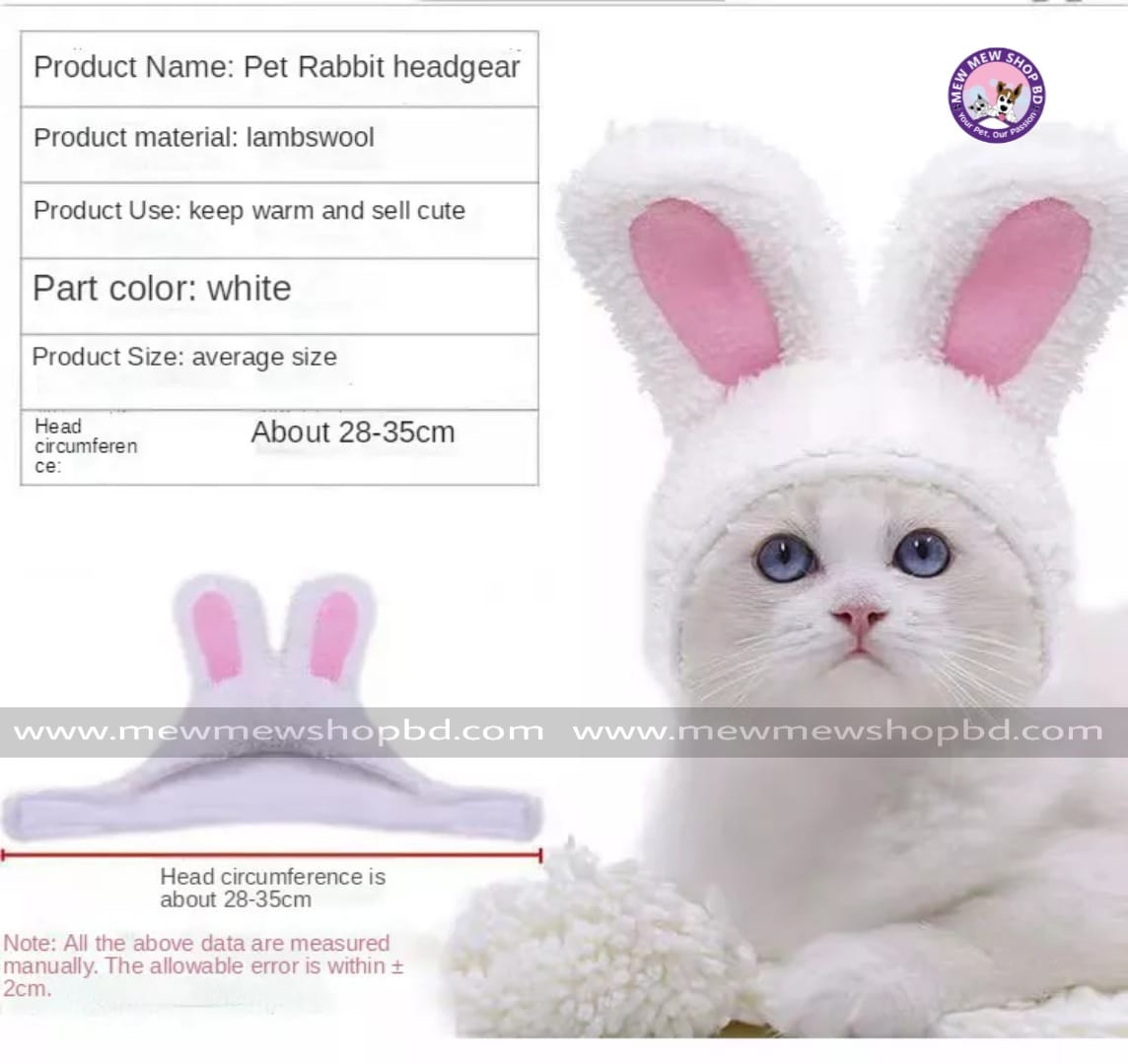 Bunny/Rabbit style Pet Cat Headwear / Hat  ( No Exchange)