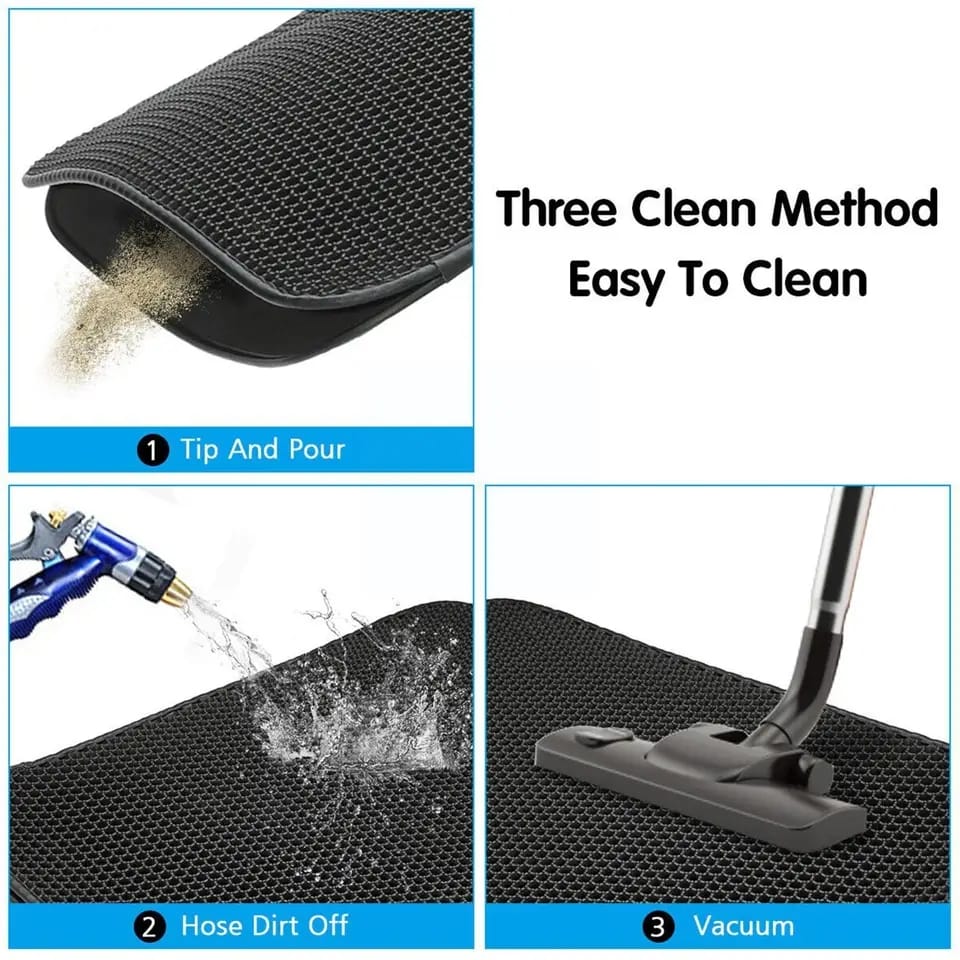 Waterproof Nonslip Double Layer Pet Litter Box Mat with Adhesive Tape