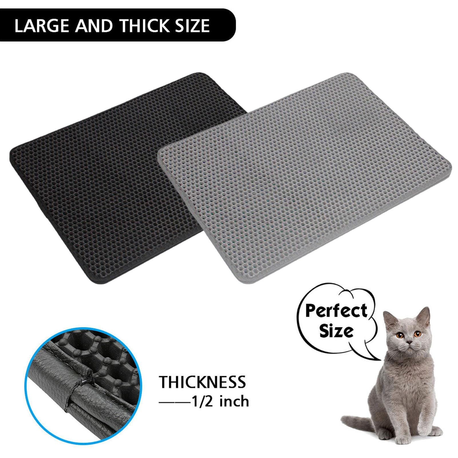 Waterproof Nonslip Double Layer Pet Litter Box Mat with Adhesive Tape