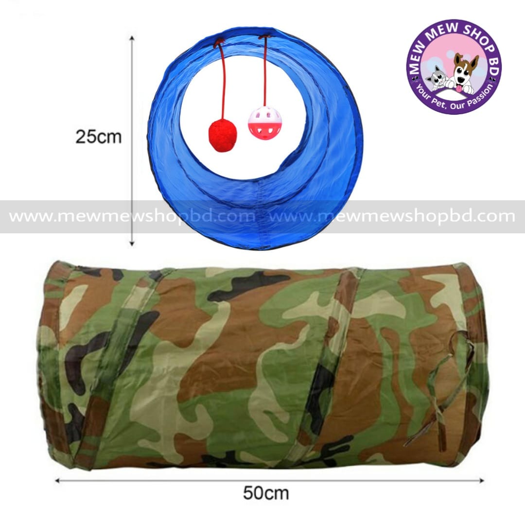 Cat Tunnel Toy || Funny Pet 2 Holes Play Tubes Balls-(1Pcs)