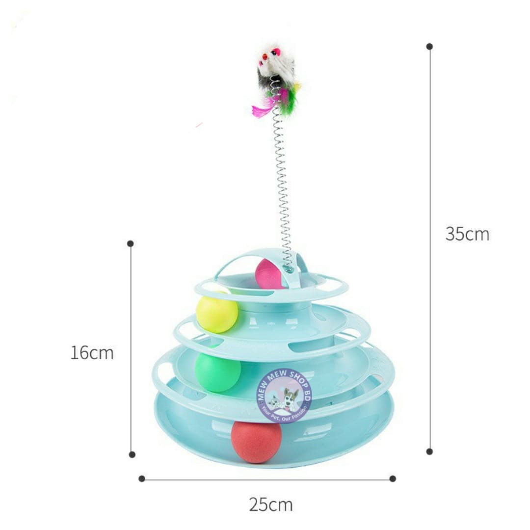 Cat Tower Tracks Ball Pet Toys with Spring Mouse