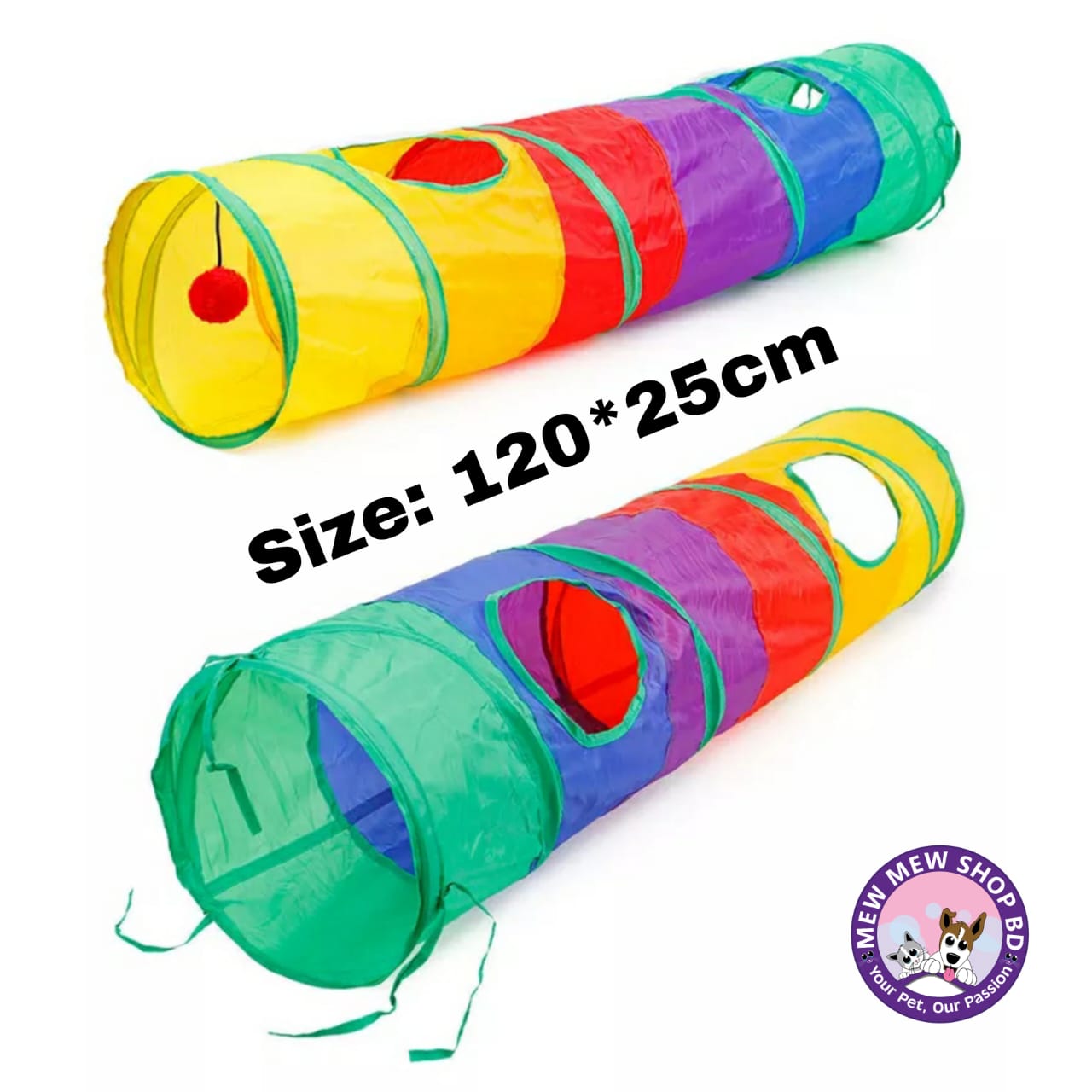 Rainbow Cat Play Tunnel Toy Collapsible