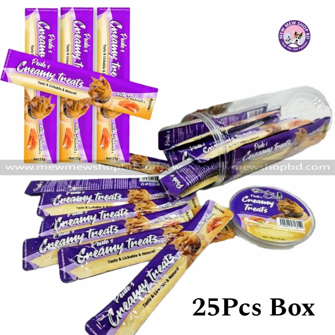 Black Catz Pride's Cat Creamy Treat in Salmon 15gx25 (1 box)