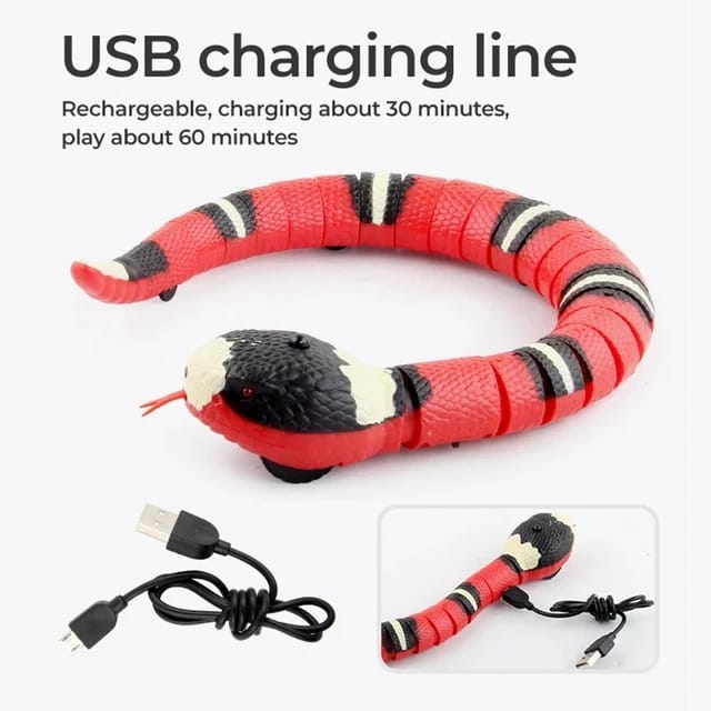 Smart Sensing Rechargeable Electric Cat Snake Toy for Pet Cat & Dog