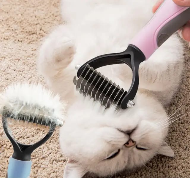 Double Sided Deshedding Grooming Brush for Pet Cat & Dog