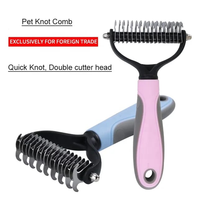 Double Sided Deshedding Grooming Brush for Pet Cat & Dog