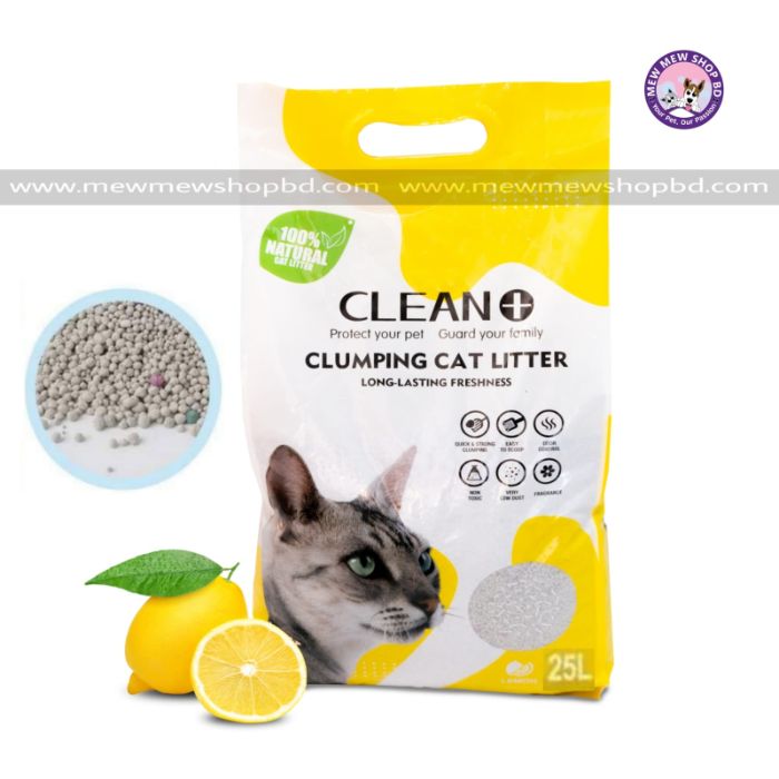 Clean Plus Clumping litter for Cats (Lemon) 25L (Only for Outside Dhaka)
