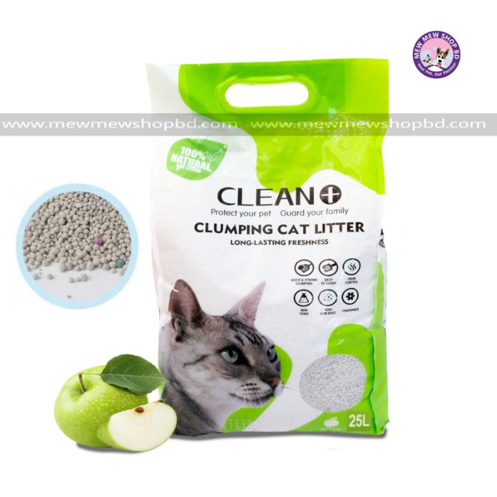 Clean Plus Clumping litter for Cats (Apple) 25L (Only for Outside Dhaka)