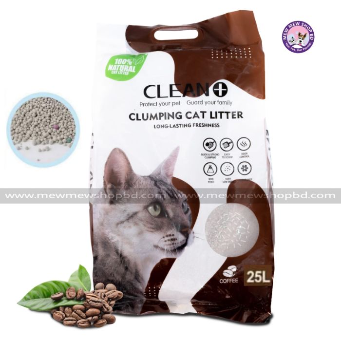 Clean Plus Clumping litter for Cats (Coffee) 25L (Only for Outside Dhaka)