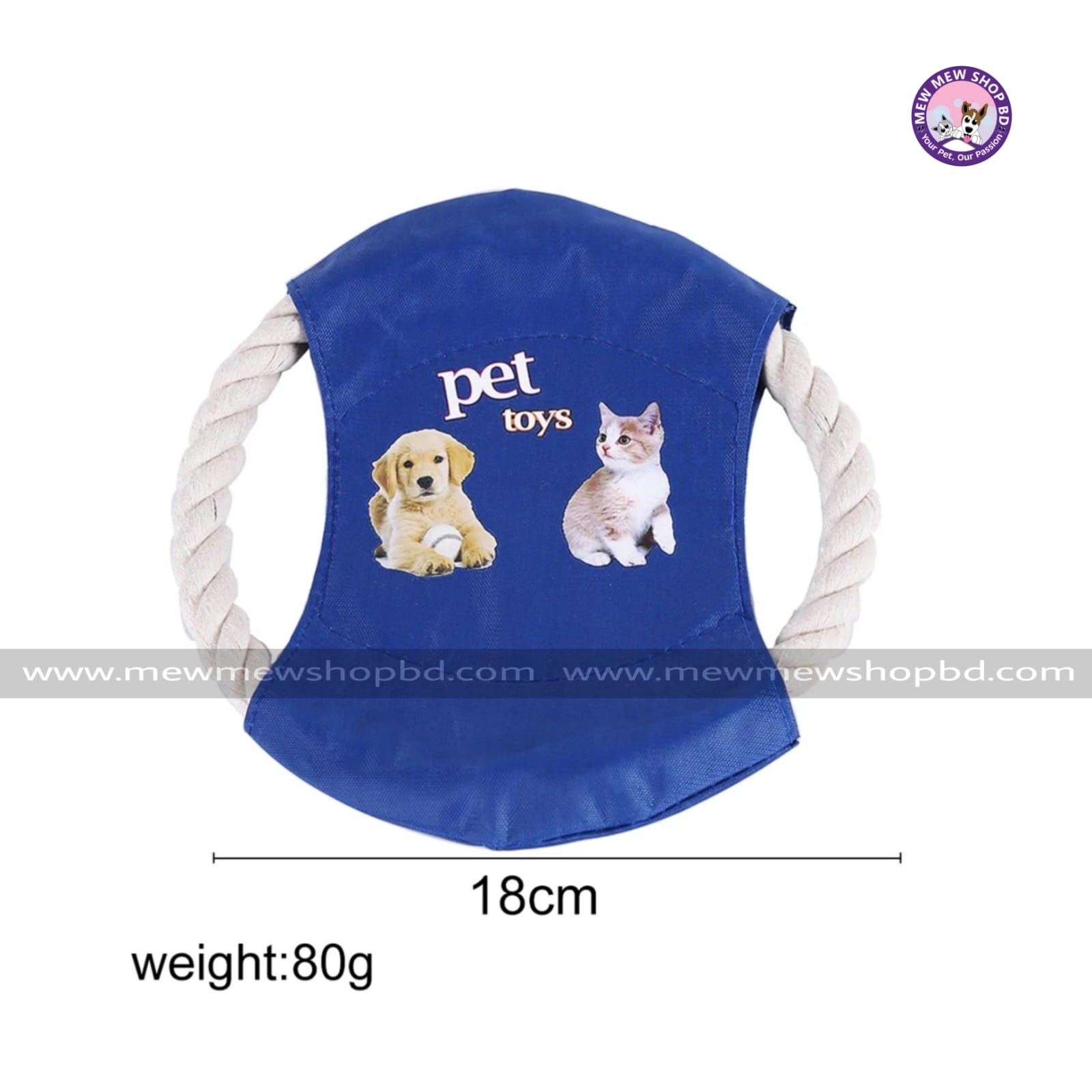 Durable Dog Outdoor Training Flying Saucer/ Frisbee Toy with Chewing Cotton Rope