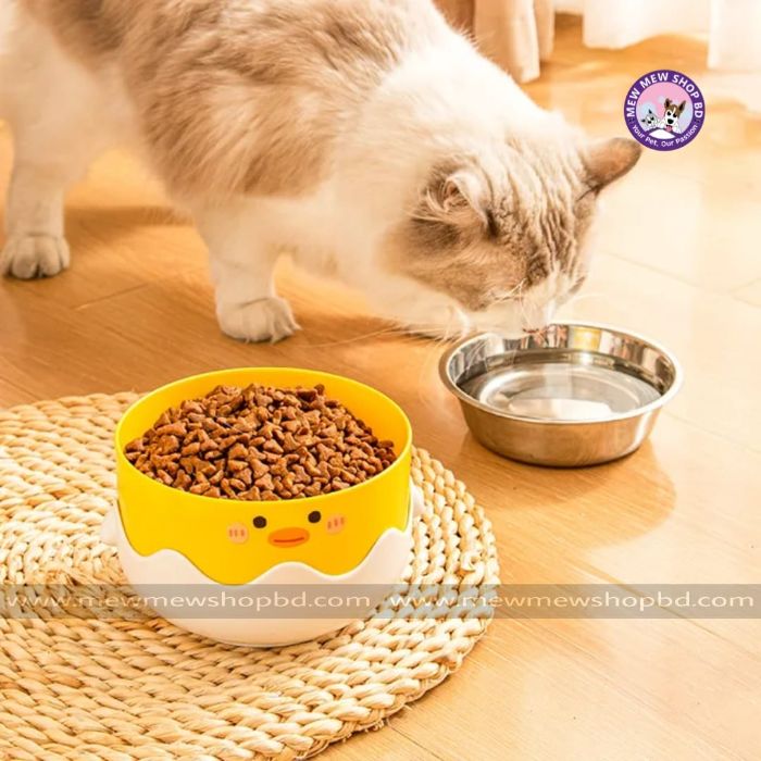 Triple Part Single Pet Cartoon Face Design Food Bowl for Pet Cat & Puppy