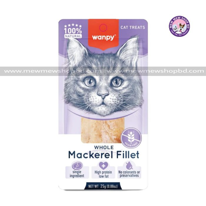 Wanpy Cat Treats Pure Mackerel Fillet 25g