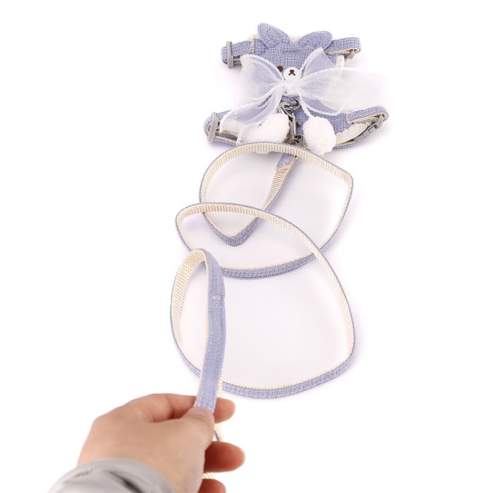Bow Type Cartoon Design Pet Cat Adjustable Harness with Leash