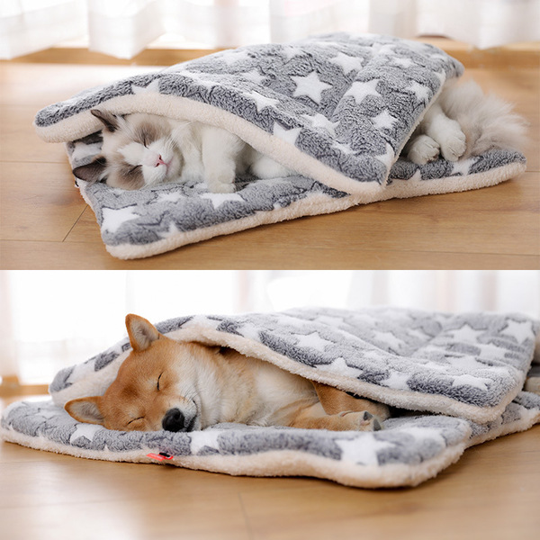 Pet Cat & Puppy Comfortable Plush Blanket Winter Bed For Pet