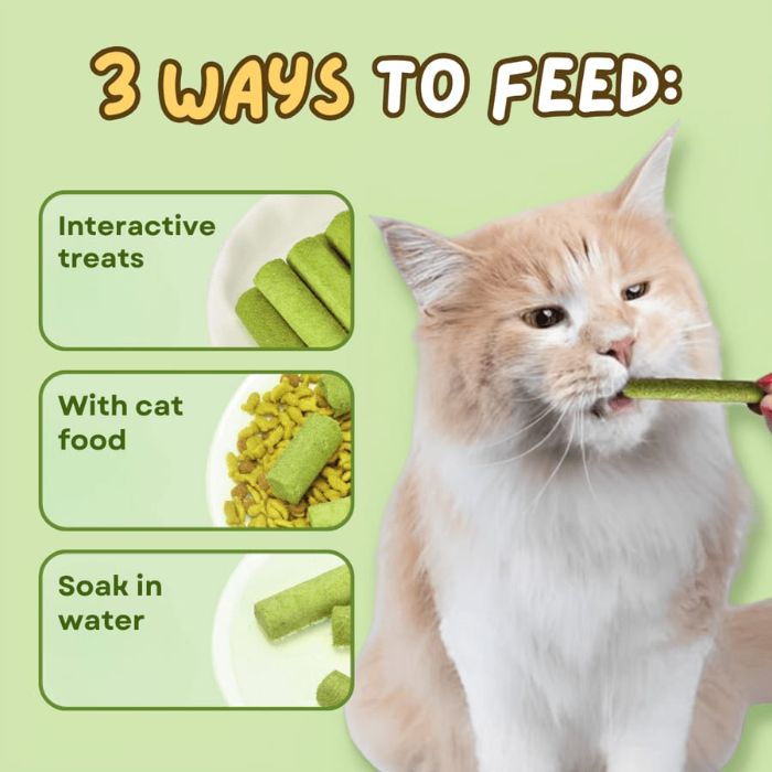 10pcs Cat Grass Teething Stick set with Chicken Flavor for Pet Cat (50g)