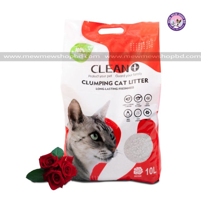 Clean Plus Clumping litter for Cats (Rose) 10L