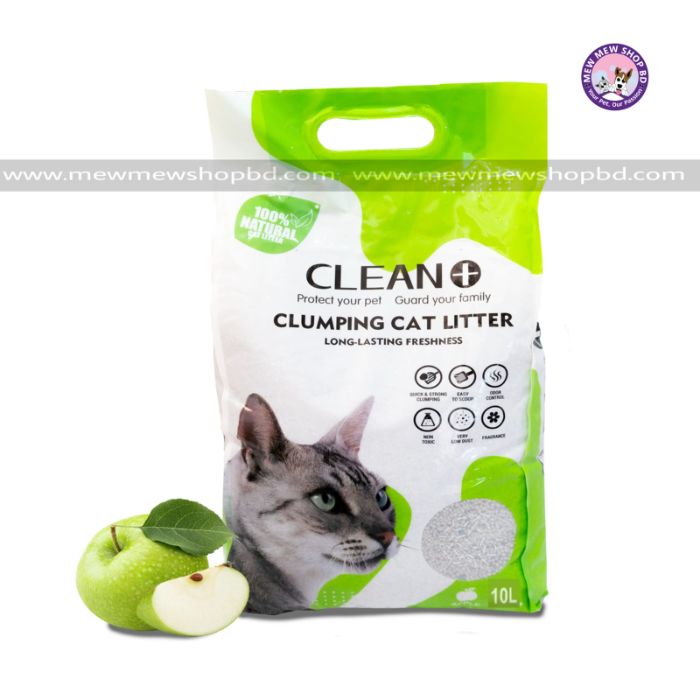 Clean Plus Clumping litter for Cats (Apple) 10L