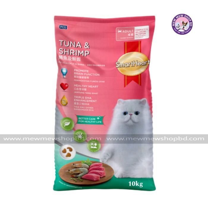 SmartHeart Adult Cat Dry Food in Tuna and Shrimp 10kg