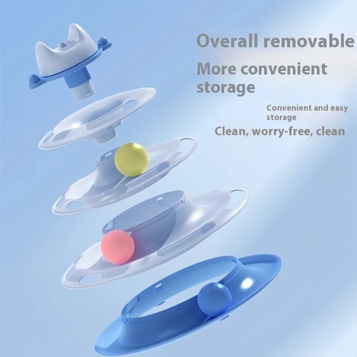 Pet Cat Tower Toy With Turnable Three color Ball