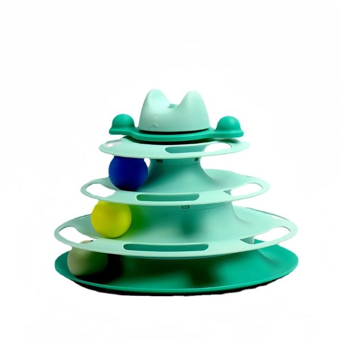 Pet Cat Tower Toy With Turnable Three color Ball