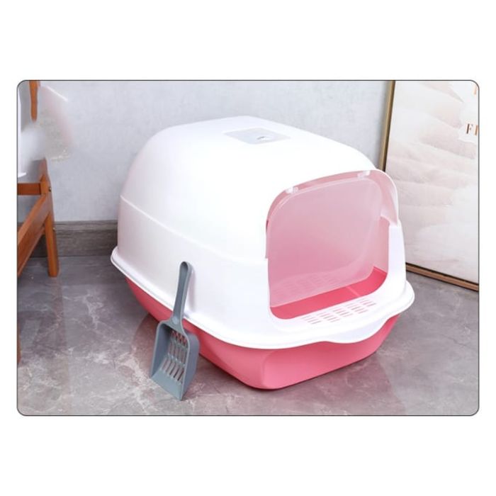 Twin System Detachable Closed Litter box with Scoop for Pet Cat (Inside Dhaka Only)