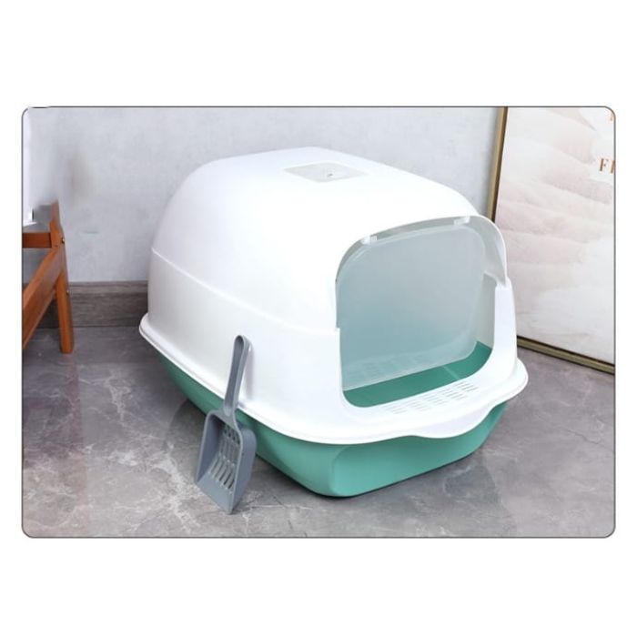 Twin System Detachable Closed Litter box with Scoop for Pet Cat (Inside Dhaka Only)