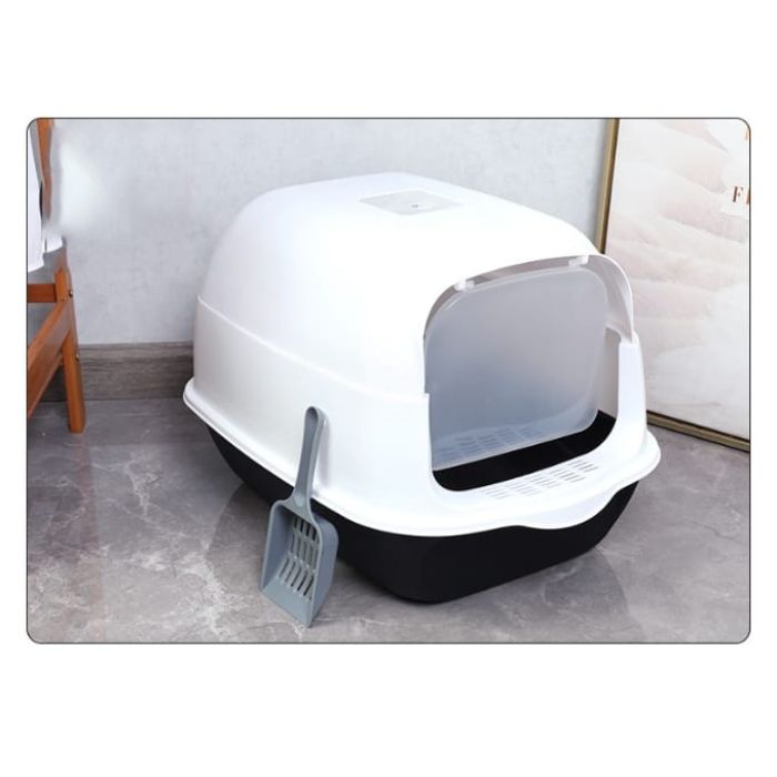 Twin System Detachable Closed Litter box with Scoop for Pet Cat (Inside Dhaka Only)